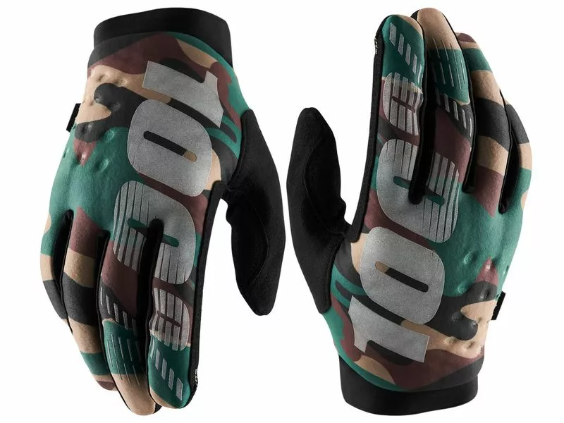 100% Guantes Brisker Camo / Negro