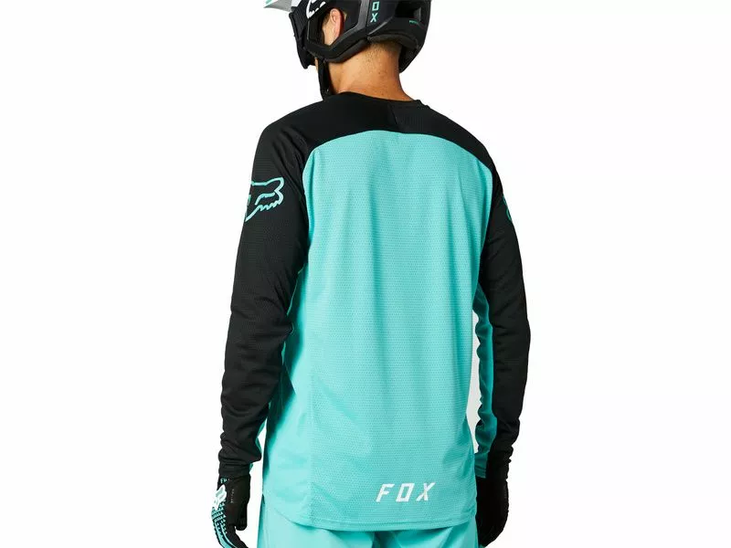 Fox Maillot Defend Mangas Lungas Teal 2021 - Imagen 2