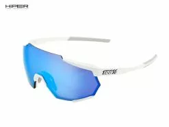 100% Gafas Racetrap Matte White - Hiper Blue Mirror