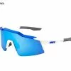 100% Gafas Speedcraft SL Matte White Metallic Blue - Hiper Blue Mirror