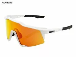100% Gafas Speedcraft Off White - Hiper Red Mirror