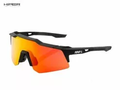100% Gafas Speedcraft XS Soft Tact Black - Hiper Red Mirror