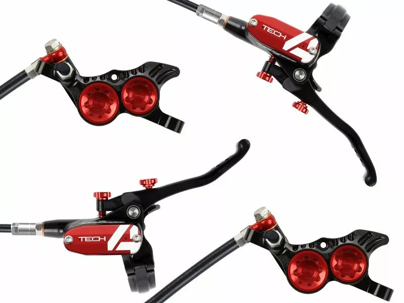 Hope Pareja De Frenos De Disco Tech 4 V4 Negro / Rojo - Latiguillo Estandar 2022