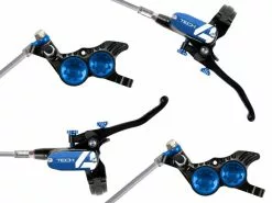 Hope Pareja De Frenos De Disco Tech 4 V4 Negro / Azul - Latiguillo Metálico 2022