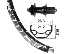 XLC Rodi Black Rock 29" 6 Tornillos TA 12 32 Radios DISK Trasera