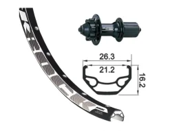 XLC RUEDA TRASERA 26x1.90 EJE 135MM CIERRE RAPIDO 6 AGUJEROS NEGRA